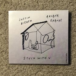 Justin Bieber Ariana Grande Stuck With U Signed CD & Booklet