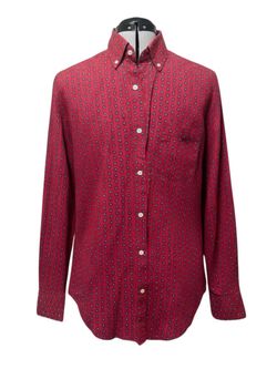 J.Crew Men’s Red Medallion Print Button-Down Shirt – Size Medium