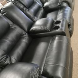 Entertainment Dual Reclining Leather Couch