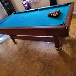 Pool Table (Total Length 7 Foot Long Width Is 46 1/2 Inches)