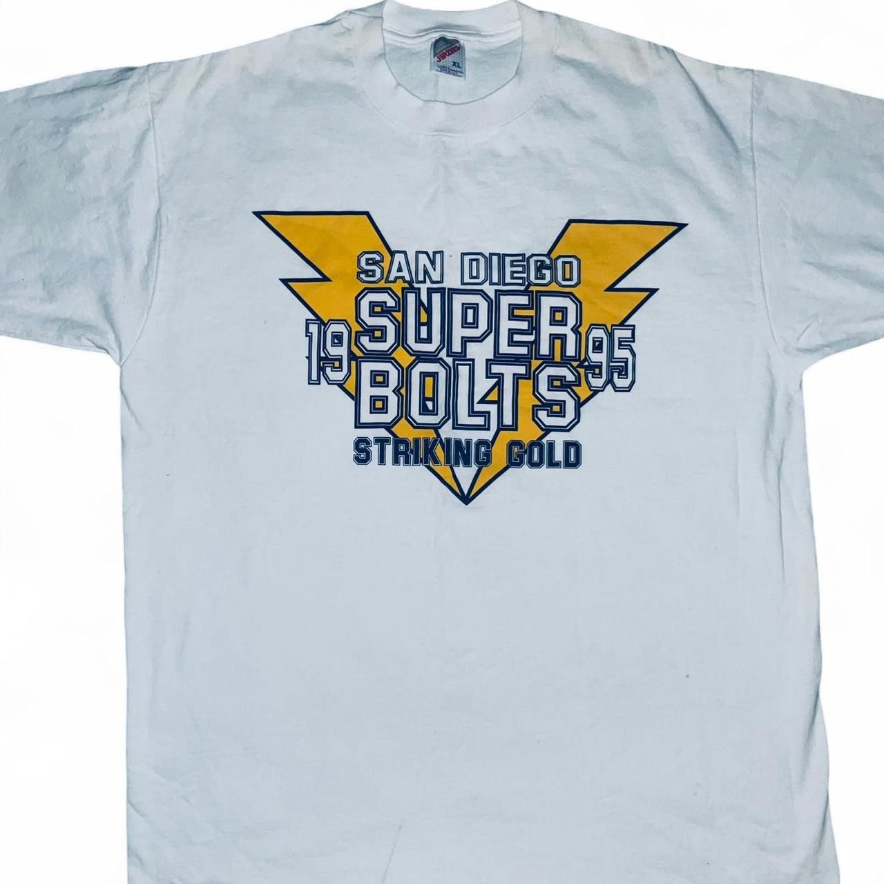 Vintage San Diego Bolts - 🔥BEST OFFER🔥 SUPER NICE VTG SAN DIEGO STRIKING GOLD 1995 T Shirt #sportswear #chargers #NFL #ESPN #1995