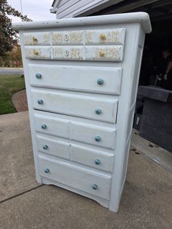 Handpainted Tall Dresser 