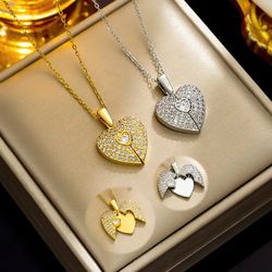 Gorgeous Open Heart Necklace – Gold & Silver | Stainless Steel | New 