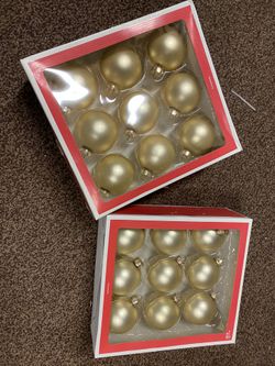 Gold Xmas Ordaiments For Sale …   