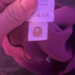 purple bape shorts