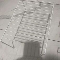 Mini Kitchen Cabinet Shelf Organizers Set Of 2 Small White Wire Storage Shelves