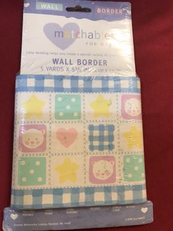 Pink & Blue Baby Quilt Wallpaper Border