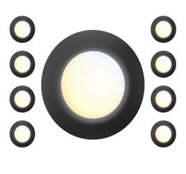 8 Packs 6 Inch Black 5CCT Field Selectable LED