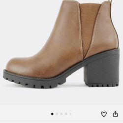Soda Brown Ankle Boots with Black Sole New Size 10