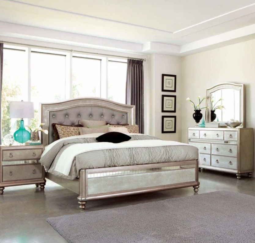 Beautiful Silver Bedroom Set - Gently Used