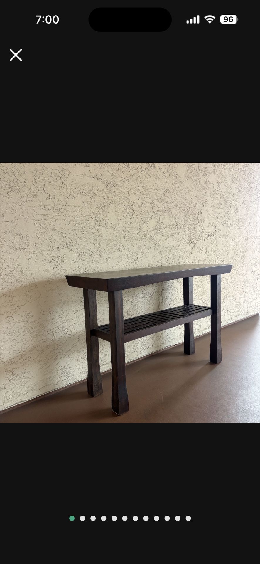 One New Heavy Solid Wood World Market Hako Collection Console Table