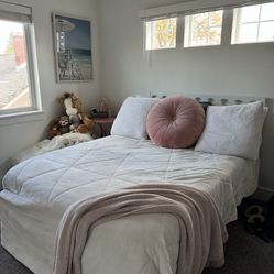 Full Size Metal Bed frame Full Size Mattress With Cover