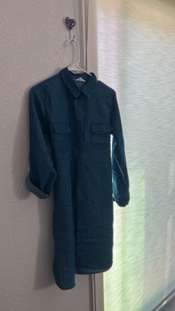 Denim Look Long Button Shirt/Dress