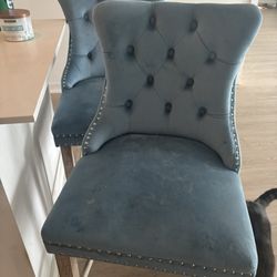 2 Teal Barstools USED