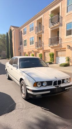BMW E34 5 Series White Sedan