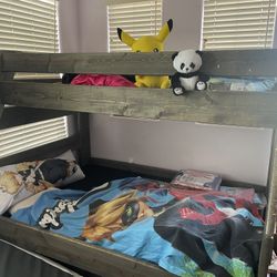 Solid Wood Bunk Bed Full & Twin On Top Rcwilly