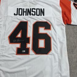 Pete Johnson signed Autograph Custom Jersey - Beckett Coa - Cincinnati Bengals
