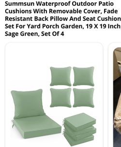Sage green outdoor cushions new
