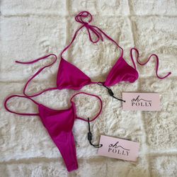 Oh Polly Fuchsia Bikini Set (Size Small Top , Size Medium Bottoms)