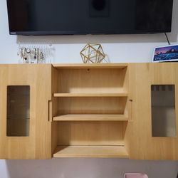 Wood Wall Cabinet Shelf TV Stand Thing