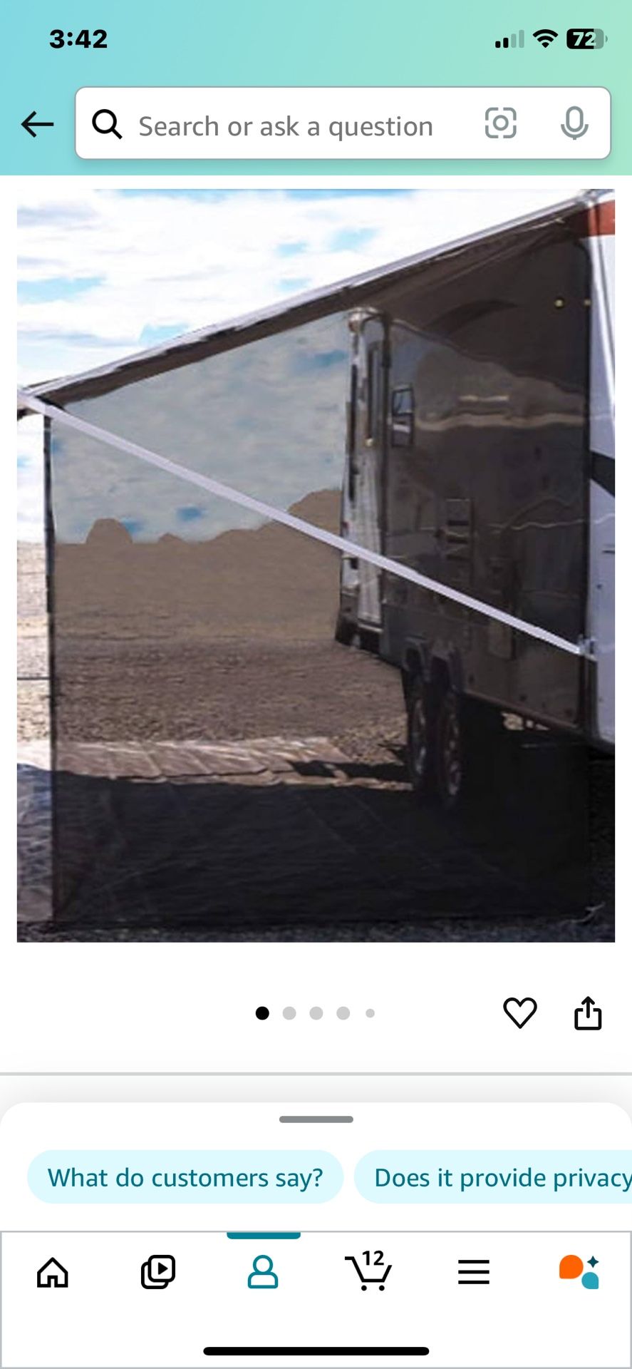 Tentproinc RV Awning Side Sun Shade Screen 