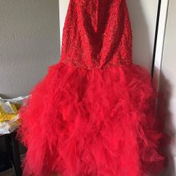 Red Mermaid Prom Dress