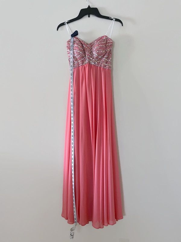 cheap beaded dresses Strapless Long Beaded Backless Prom Dress main image 0