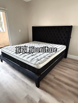 New king bed frame with mattress