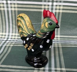 Vintage Fenton art glass rooster figurine, hand painted & signed