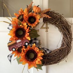 Fall Harvest Sunflower Wreath