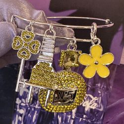 Yellow Charm Bangle Bracelet #2