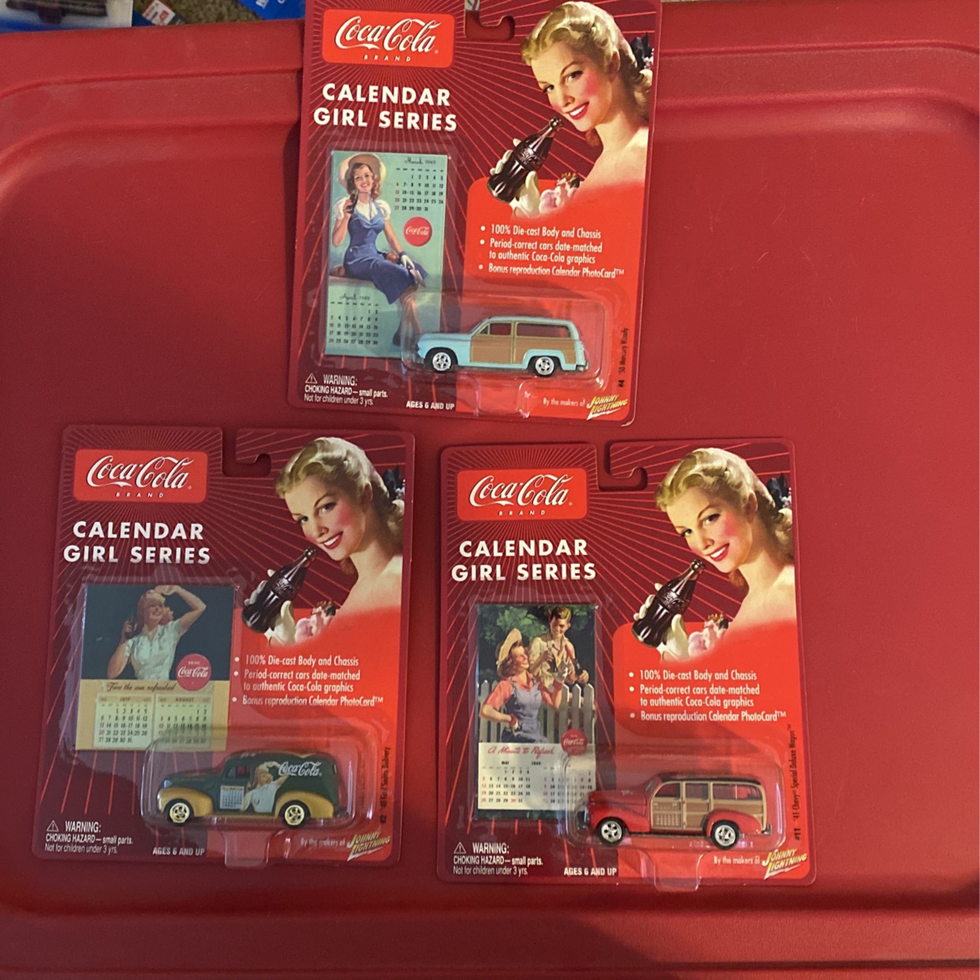 3 Coca Cola Johnny Lighting Cars