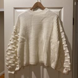 Small Size Relaxed Fit Crop Sweater for Women