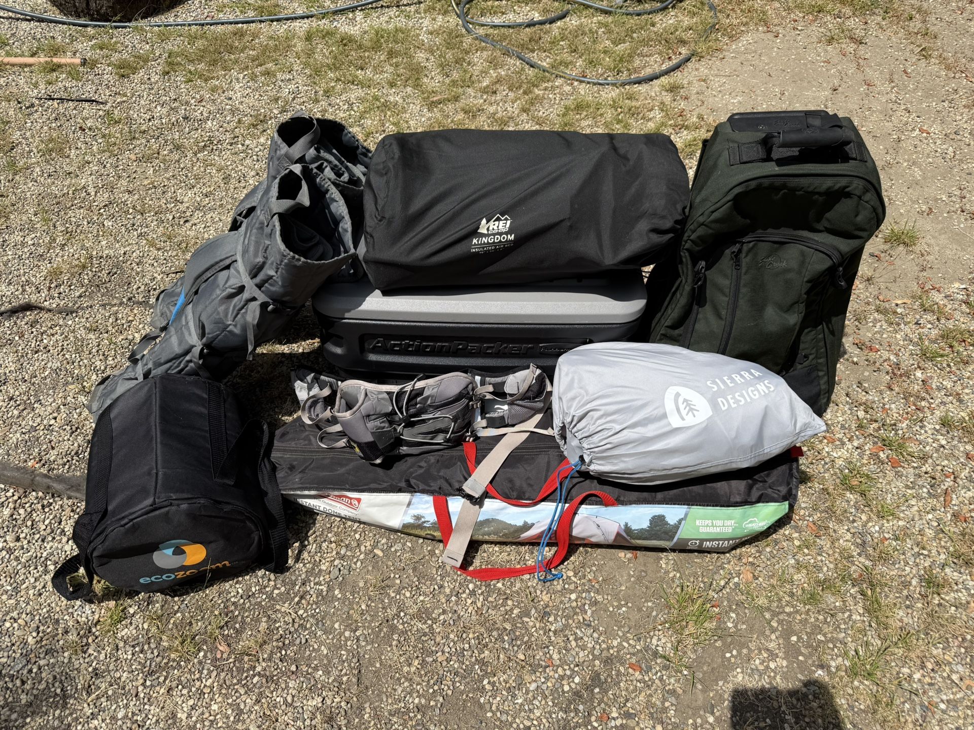 Camping bundle - Kelty kids chairs, Coleman Instant Dome tent, REI AIR MATTRESS, etc…