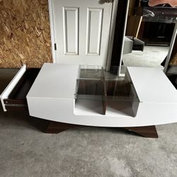 Coffee Table With Glass Top And Drawers