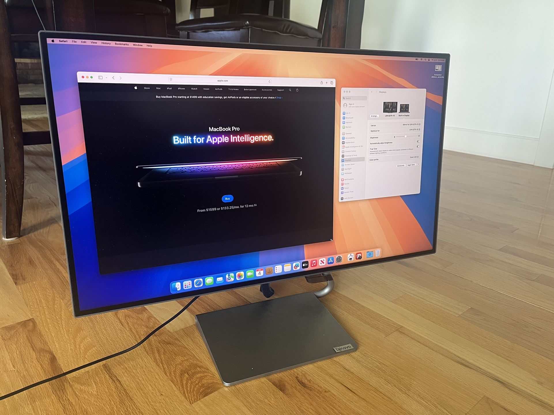 Lenovo 27" 75Hz QHD USB-C Monitor with USB HUB and built-in speaker