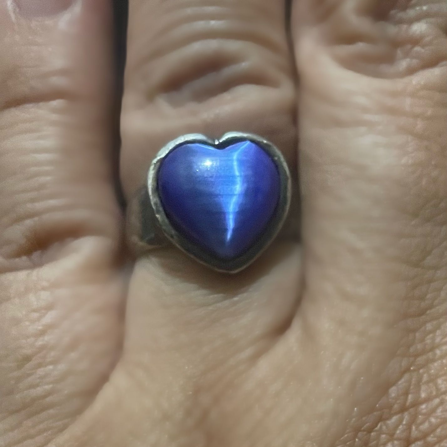 Vintage Blue Heart Ring