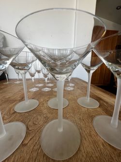Frosted stem martini glasses
