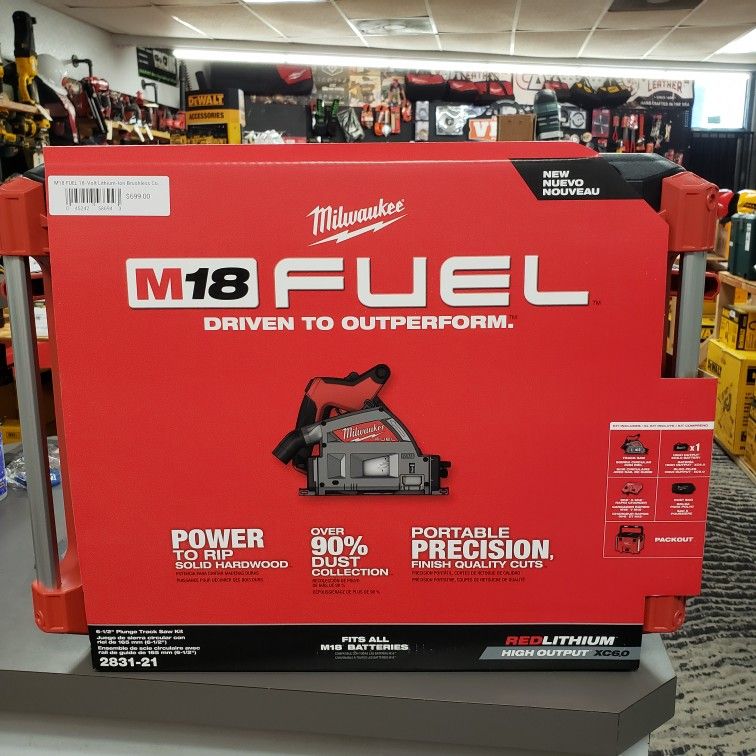 Milwaukee M18 FUEL 18-Volt Lithium-Ion Brushless Cordless 6-1/2 in. Plunge Track Saw Kit with One 6.0 Ah Battery
