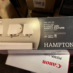 Hampton Bay three light bathroom vanity light