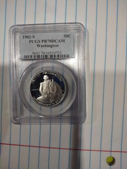 PCGS PR70DCAM 1982-S 50c Washington Commemorative Perfect!