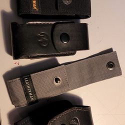 4 New Leatherman sheaths One Used