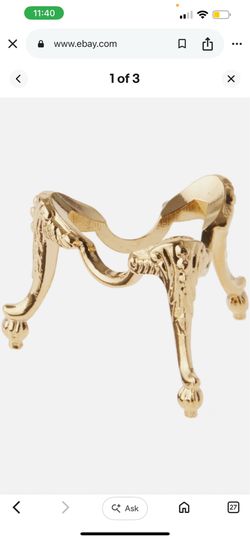 Bards Brand 1.00In Shiny Brass-Toned Egg Stand Faberge Display Ball Bb247