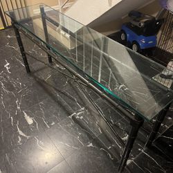 Beautiful Excellent Condition Sofa/Entryway Table.1”thick Glass Top