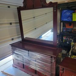 Dresser, Mirror, and Night Stand