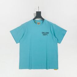 Gallery Dept Lettering Logo Cotton T Shirt Unisex Blue