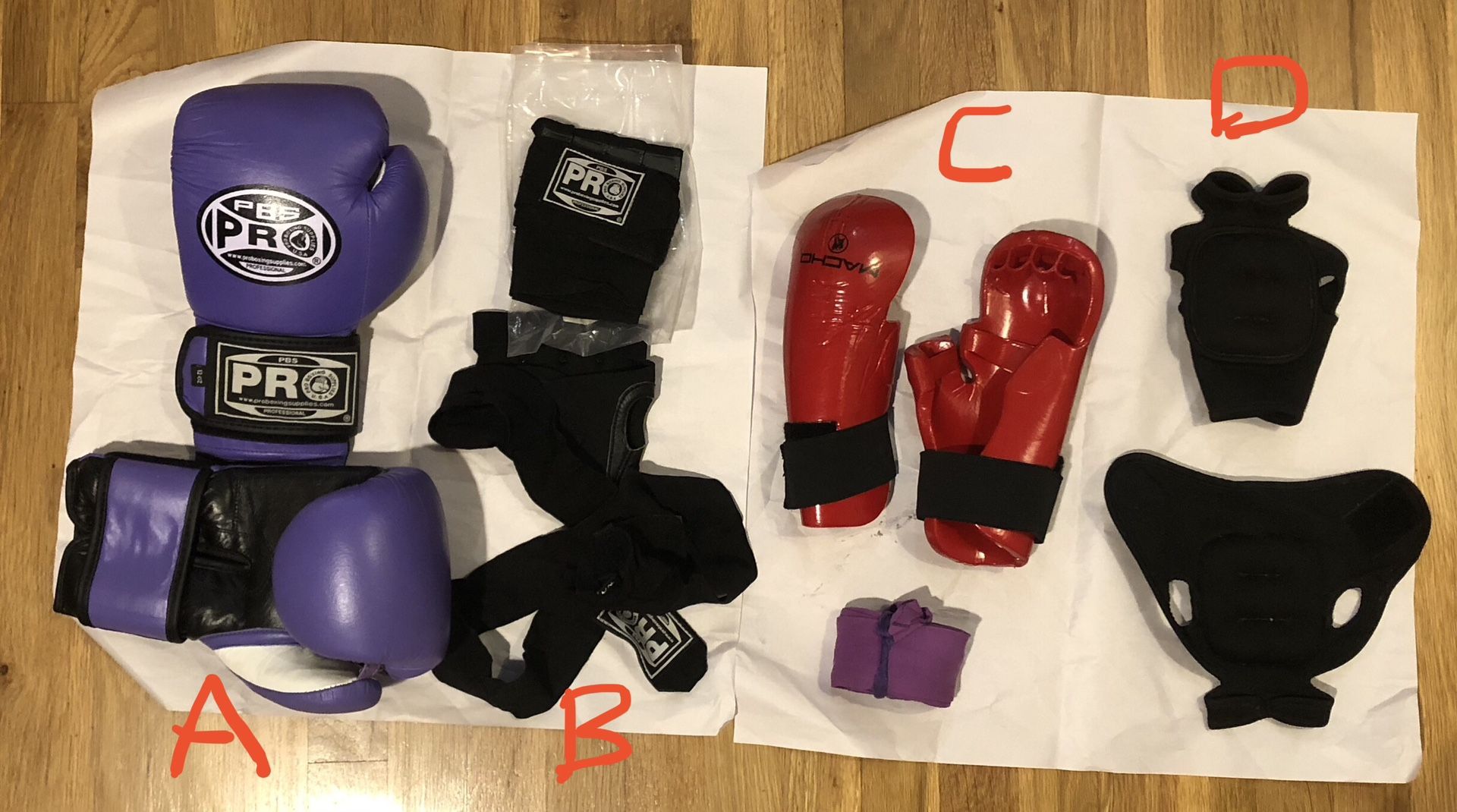 Women’s Men’s Boxing Kickboxing Sparring Gloves Purple Black Red
