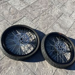 Lightly used surron light bee OEM supermoto wheel set 17 inch