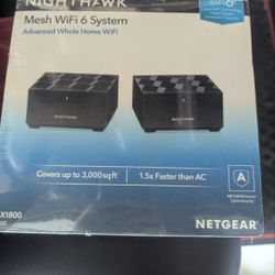NETGEAR Nighthawk Whole Home Mesh WiFi 6 System (MK62) - AX1800 Router BRAND NEW IN SEALED BOX