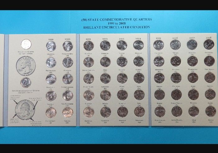 50 State Quarter Book Completed (Uncirculated Brilliant)